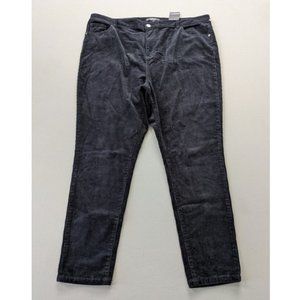 SIMPLY BE Size 22 Plus Women's Corduroy Chloe Skinny Pants Jeans Black NEW